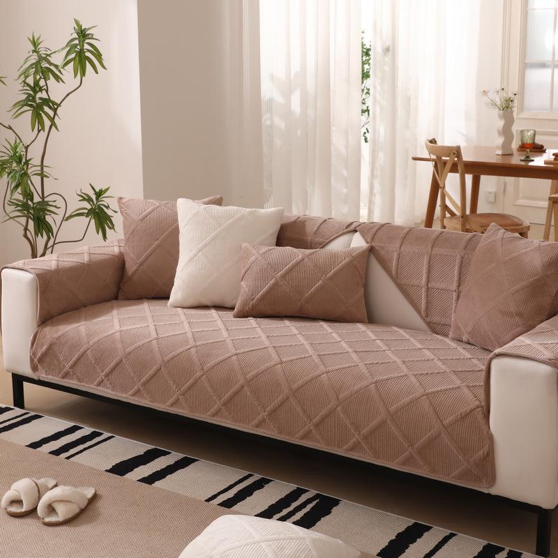 Однотонная супермягкая плюшевая подушка для дивана, новая зимняя подушка, нескользящий чехол для дивана, чехол Four Seasons, тканевое полотенце.