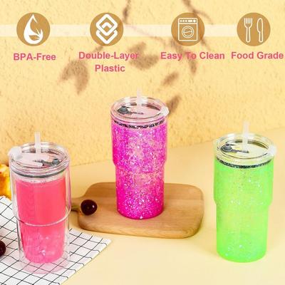 Подарок 18 унций Емкость Банки-стаканы Mason Jar Многоразовые Двухслойные Бутылки для воды Ударопрочные Стаканы-термосы Снежный шар Праздничные подарки