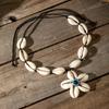 Boho Shell Pendant Necklace for Women Evil Eye Flower Choker Rope Necklace Beach Jewelry Felame Bijoux Handmade