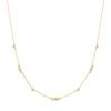 Gold Sparkling Bezel Cubic Station 925 Silver Necklace N065-04G