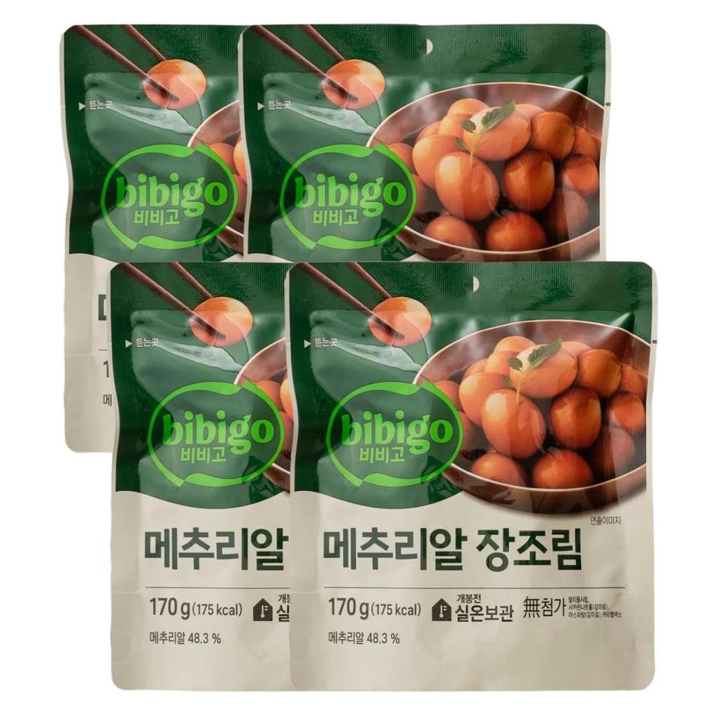 bibigo Braised Quail Eggs in Soy Sauce Savory Umami Rich Broth 170g x 4 Packs