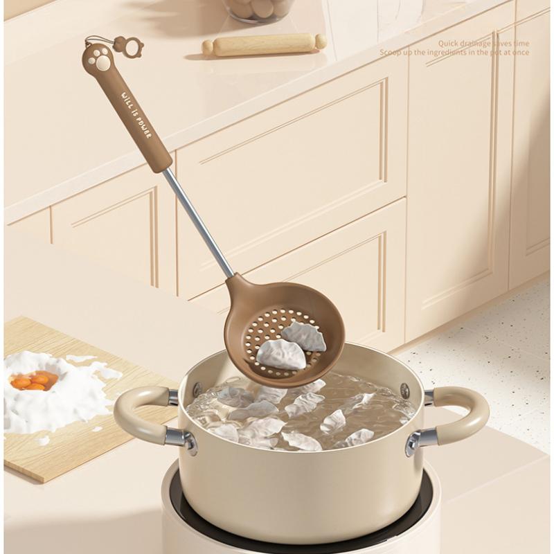 Silicone Kitchenware Utensils Non-stick PP Handle Spatula Cookware Ladle Egg Beaters Shovel Soup Spoon Kitchenware Set