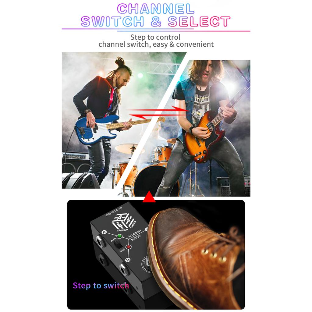 Guitar Pedals ABY Box Line Selector AB Switch Mini Guitar Effect Pedal Bidirectional Transmission Metal Casing Anti
