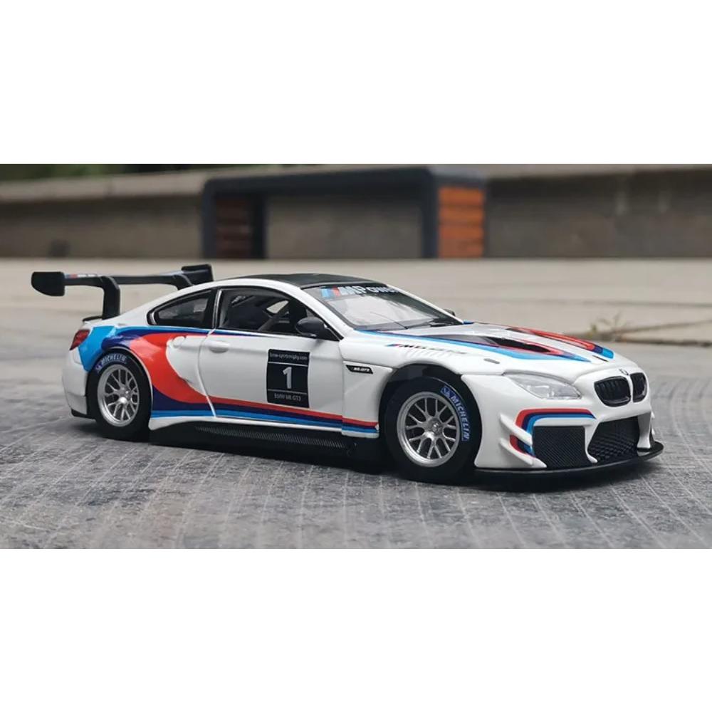 1/32 BMW M6 GT3 Раллийный Автомобиль Сплав Модель Автомобиля Игрушка Литье под Давлением Звук и Свет Автомобильные Игрушки для Детей Транспортное Средство
