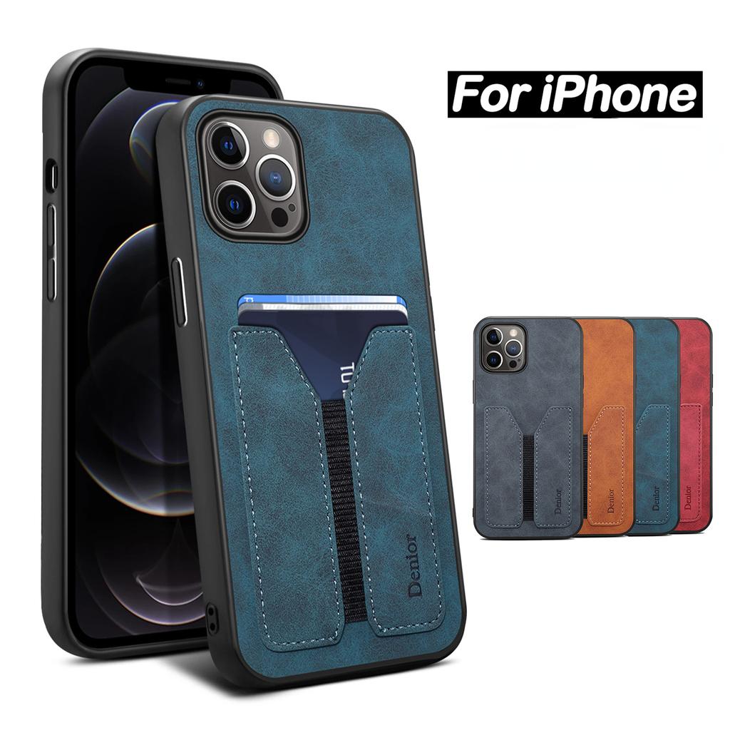 Card Pocket Wallet Phone Case for iPhone 15 14 13 12 Mini 11 Pro XS Max XR X SE  8 7 Plus Leather Back Cover