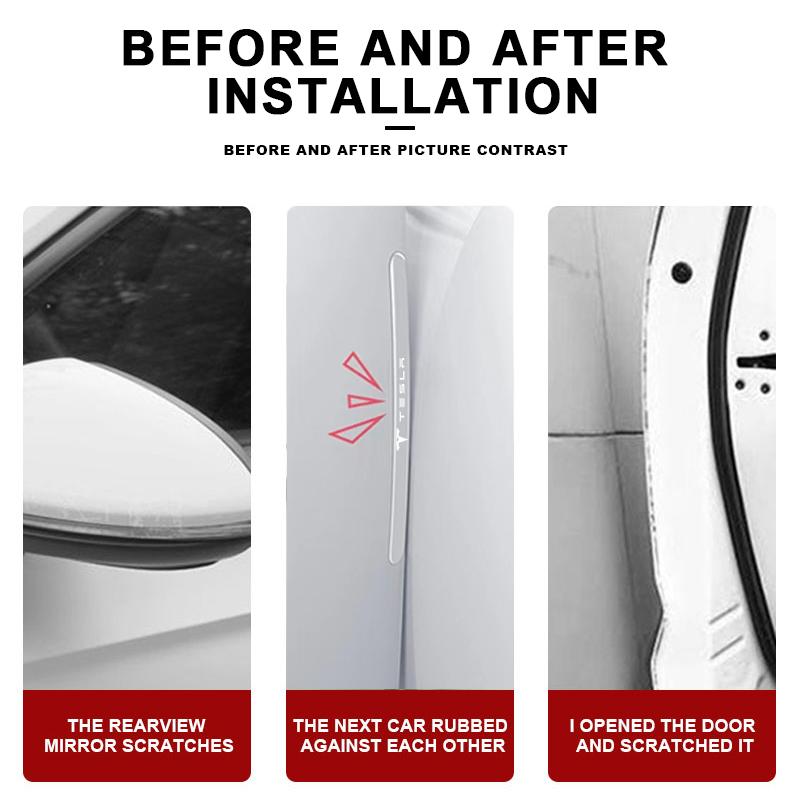 XLGJS1 Car Door Bowl Handle Protector Stickers Transparent Anti-scratch Film for Tesla Model 3 S Style Roadster Model X Y Hub Caps