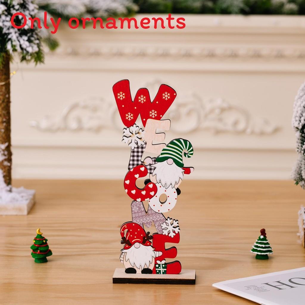 Christmas Gnome Desktop Figurine Wooden Christmas Decor With Printed Letters For Holiday Display