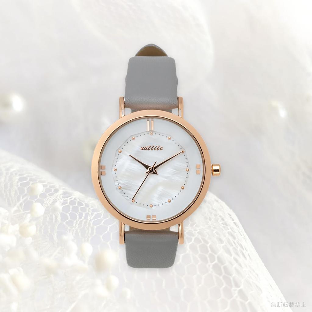 Часы аналоговые кожаный ремешок серый [Fieldwork] женские YM108-4