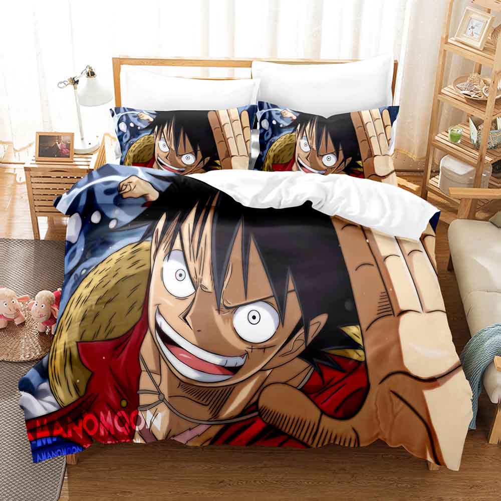 3D комплекты постельного белья, цельный комплект пододеяльников Luffy с наволочкой, двойное полное постельное белье размера «queen-size»