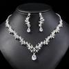 3pcs Exquisite Fashion European and American Light Luxury Bridal Necklace Earring Set Party Banquet Dress Wedding Accessories