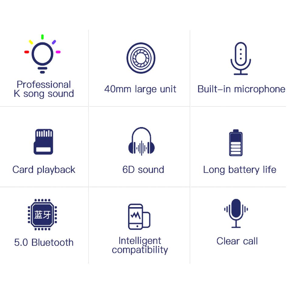 Bluetooth-гарнитура, беспроводные наушники, складные стереонаушники Hi-Fi с поддержкой микрофона, SD-карта FM для телефона Xiaomi Iphone Sumsamg