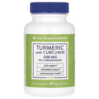 The Vitamin Shoppe, с куркумой и куркумином, 500 мг, 60 растительных капсул