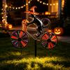 Yard Art for Garden Halloween Wizard/Ghost/Black Cat/Skeleton Bicycle Ground Stake Ornament, Metal Stakes, Patio And Balcony Ornaments Decorative