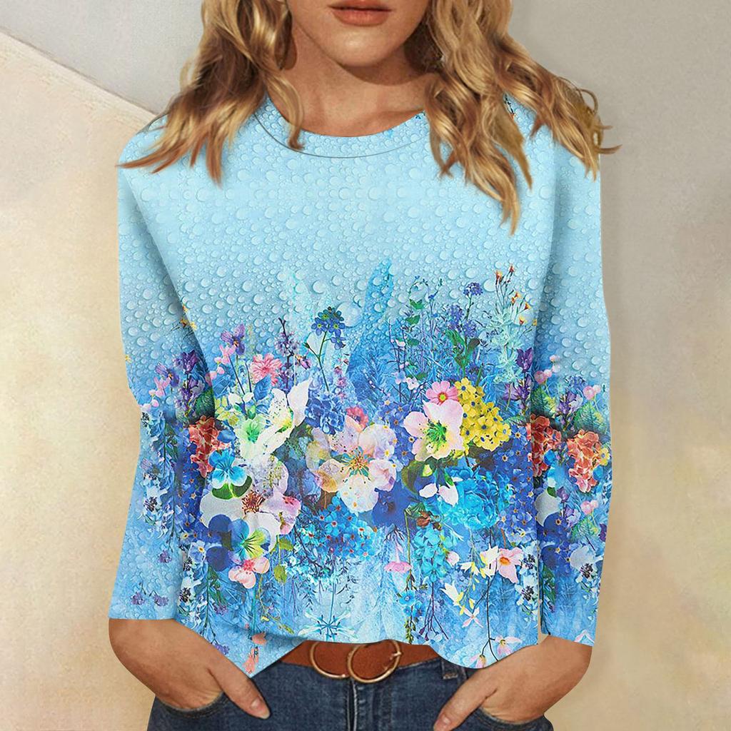 Рубашки с длинным рукавом для женщин, милые футболки с графическим принтом, блузки, повседневные базовые топы больших размеров, пуловеры
