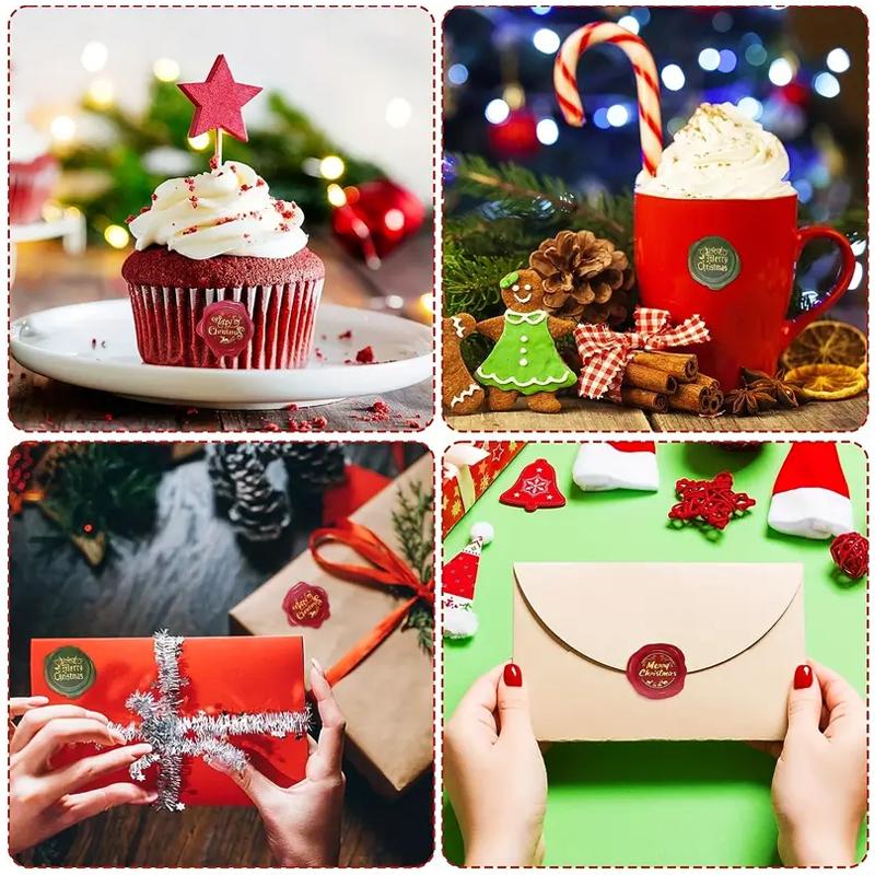 1 рулон креативных рождественских самоклеящихся наклеек 500 шт. в рулоне цветная печать