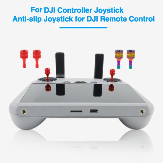 1 Pair RC Thumb Rocker Toothed Texture Non-slip Sensitive Control Compact Removable Joysticks Replacement Red/Multicolor Controller Joysticks