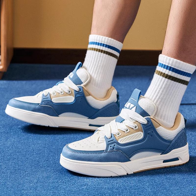 Anta Aojie Trendy Casual Wear Durable Increased Height Low-Touch Skate Shoes Men sneakers Blue White 112448040R-1