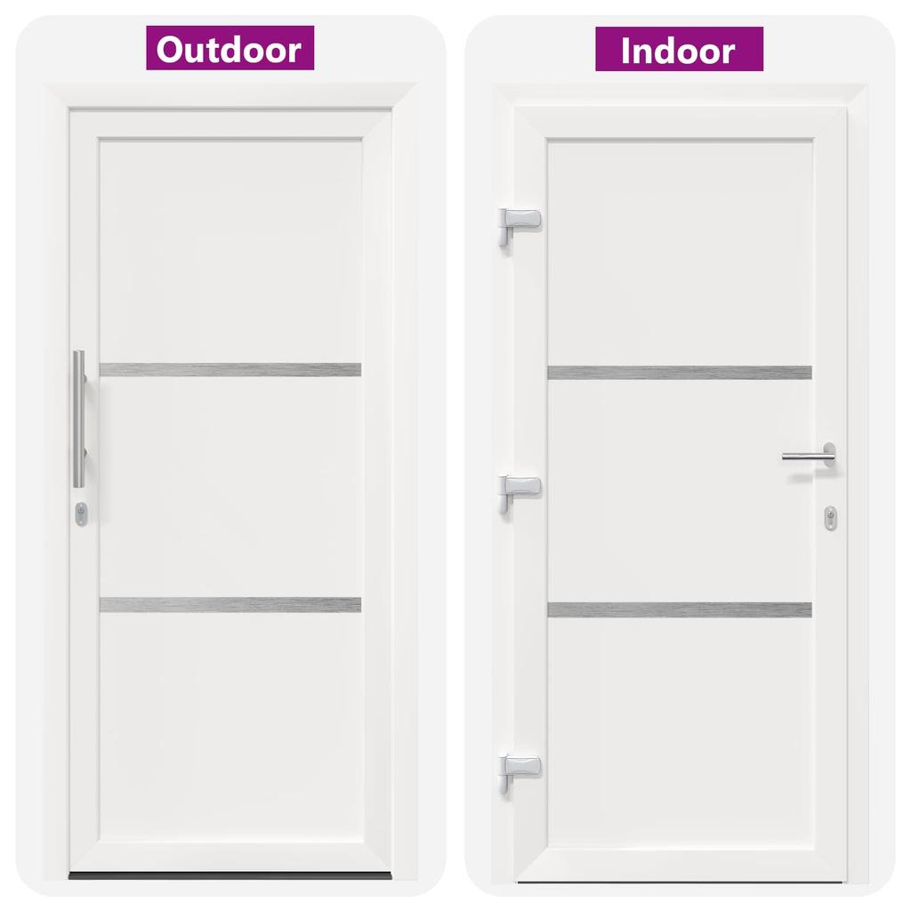 Front Door White 98 x 208 cm PVC