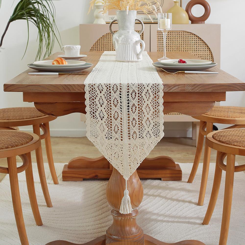 Настольный флаг страны, полый, ретро, хлопковая нить, вязание крючком, настольный флаг, кружевная скатерть, серия Sen, крышка для ТВ-тумбы, журнального столика