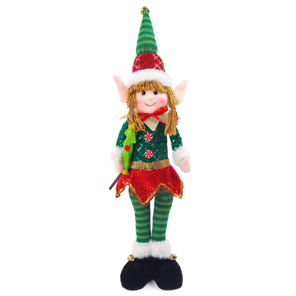 Standing Cloth Elf Figure Fabric Doll For Christmas Party Table Decor Home Mantel Cozy Holiday Gift For Kids Couples
