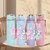 1PC I Was Six Today Number Print 750ml Color Plastic Sports Water Bottle Leakproof Flip Straw Lid Suitable for Sports Office Home Use