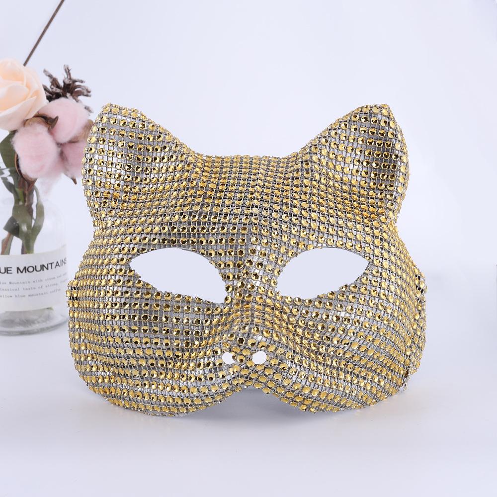 Rhinestone Halloween Masquerade Mask - Sparkling Half-Face Party Mask Fashion Accessory