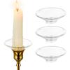 3 Piece Heat Resistant Glass Wax Catcher Tray Reusable Candle Drip Protector Candle Drip Tray  Hotel