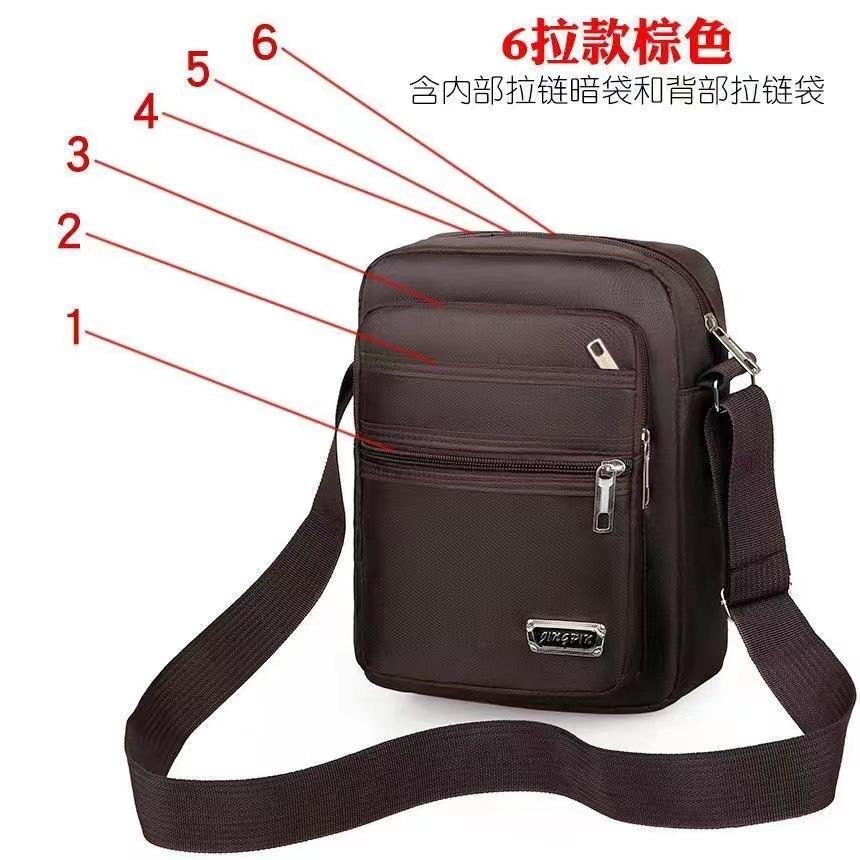 Waterproof Fashion Bag Men'S Bag Shoulder Crossbody Bag Multi-Layer Pocket Cashier Bag Men'S And Women'S Business Bag Collection Wallet Hundred