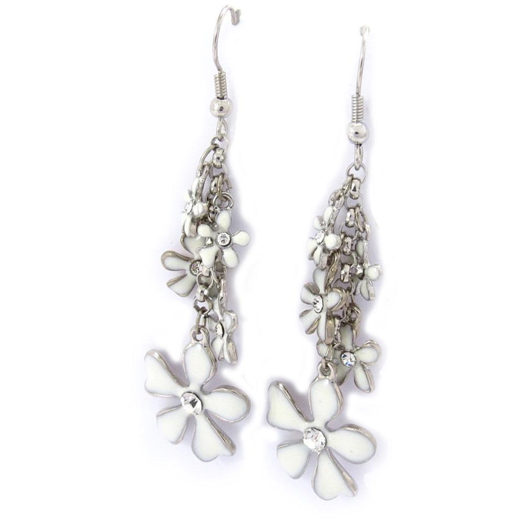 Les Trésors De Lily [K0975] — Дизайнерские серьги «Флора» серебристо-белого цвета.