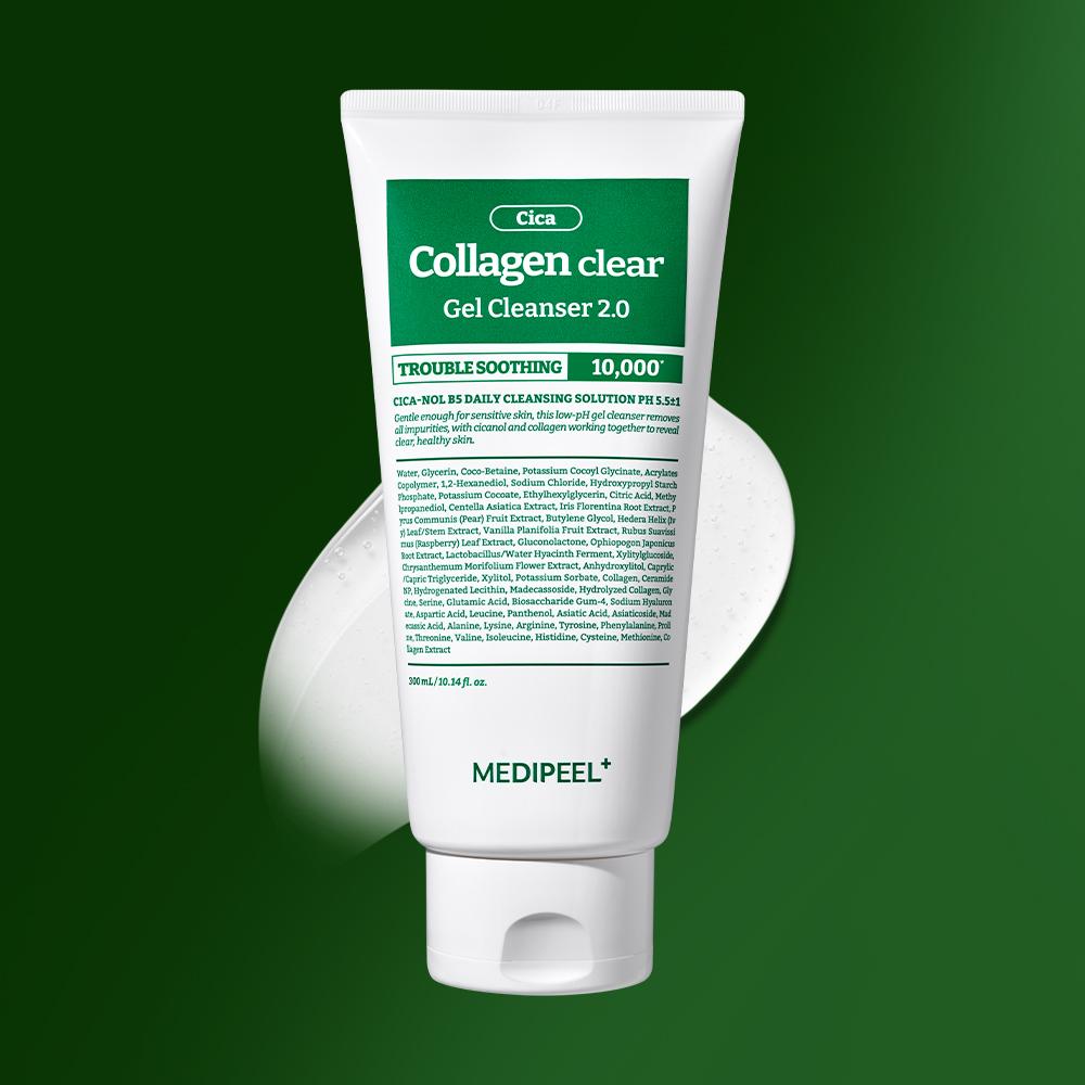 MEDIPEEL Green Cica Collagen Clear 2.0 Очищающая пенка 300 мл - Очищающая пенка, Очищающий уход, Корейская