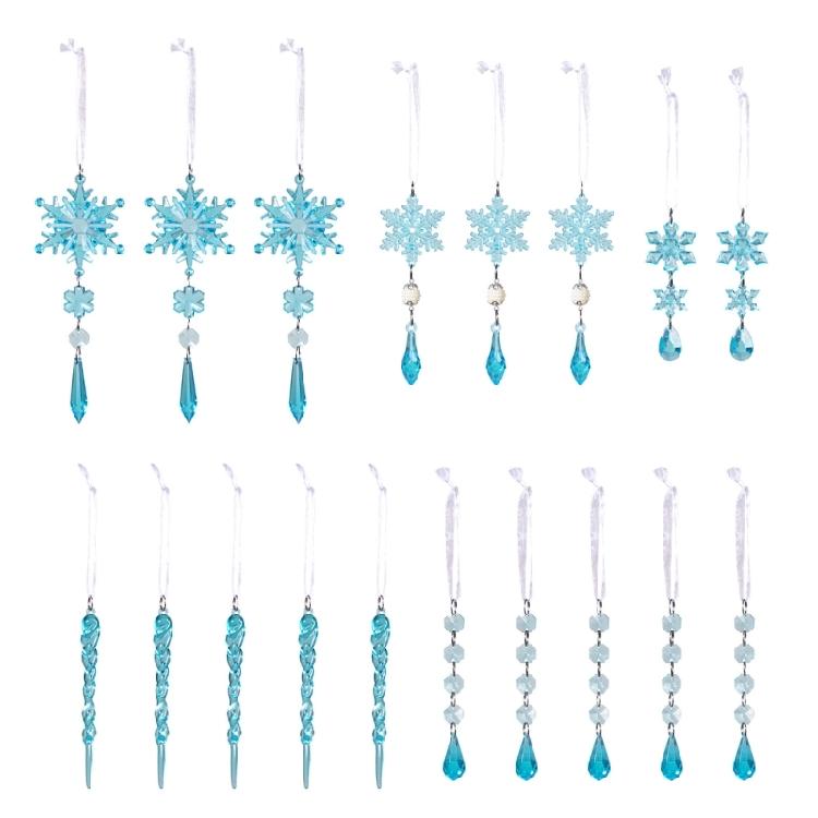Shatterproof Acrylic Holiday Decorations Snowflake Clear Hanging Ornament For Christmas Tree And Doorway Accent