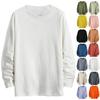 Long Sleeve T-shirt Men Loose Trend Solid Color Top Casual Crewneck Bottom Shirt Thin Hoodie