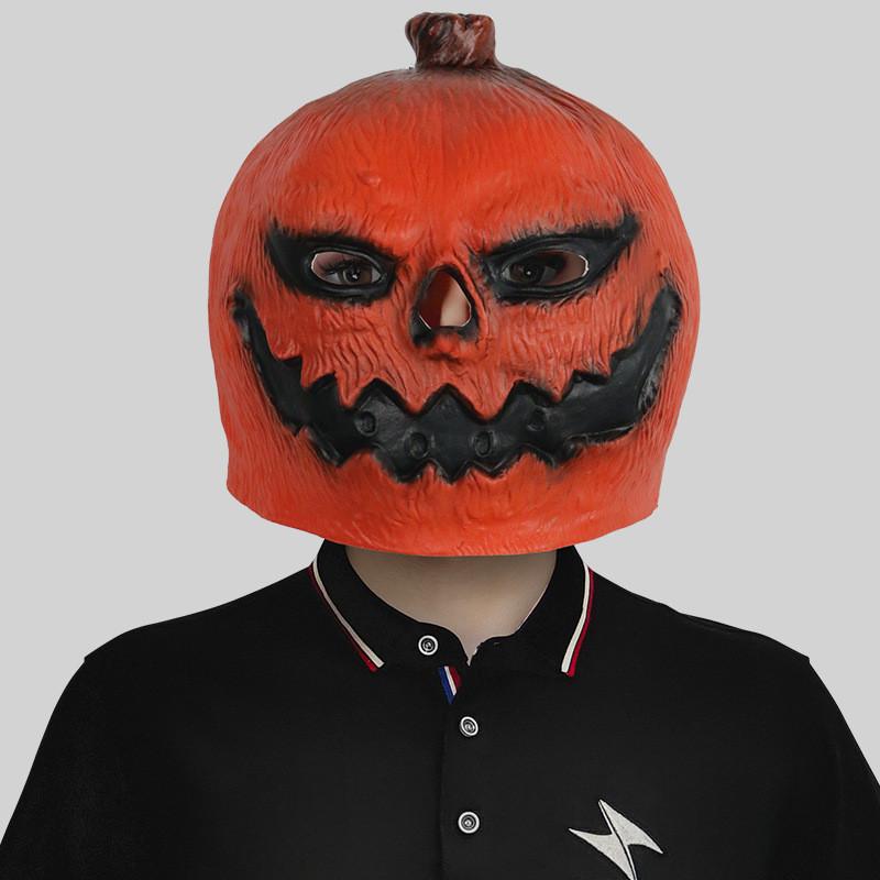 Страшная Светящаяся Тыквенная Голова Латексная Маска для Хэллоуина, Костюмированных Вечеринок и Фестивалей