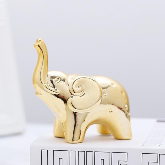 1 Pair Elephant Statue Home Decor Ceramic Elephant Figurines Desktop Elephant Sculpture for Office Bookshelf Living Room