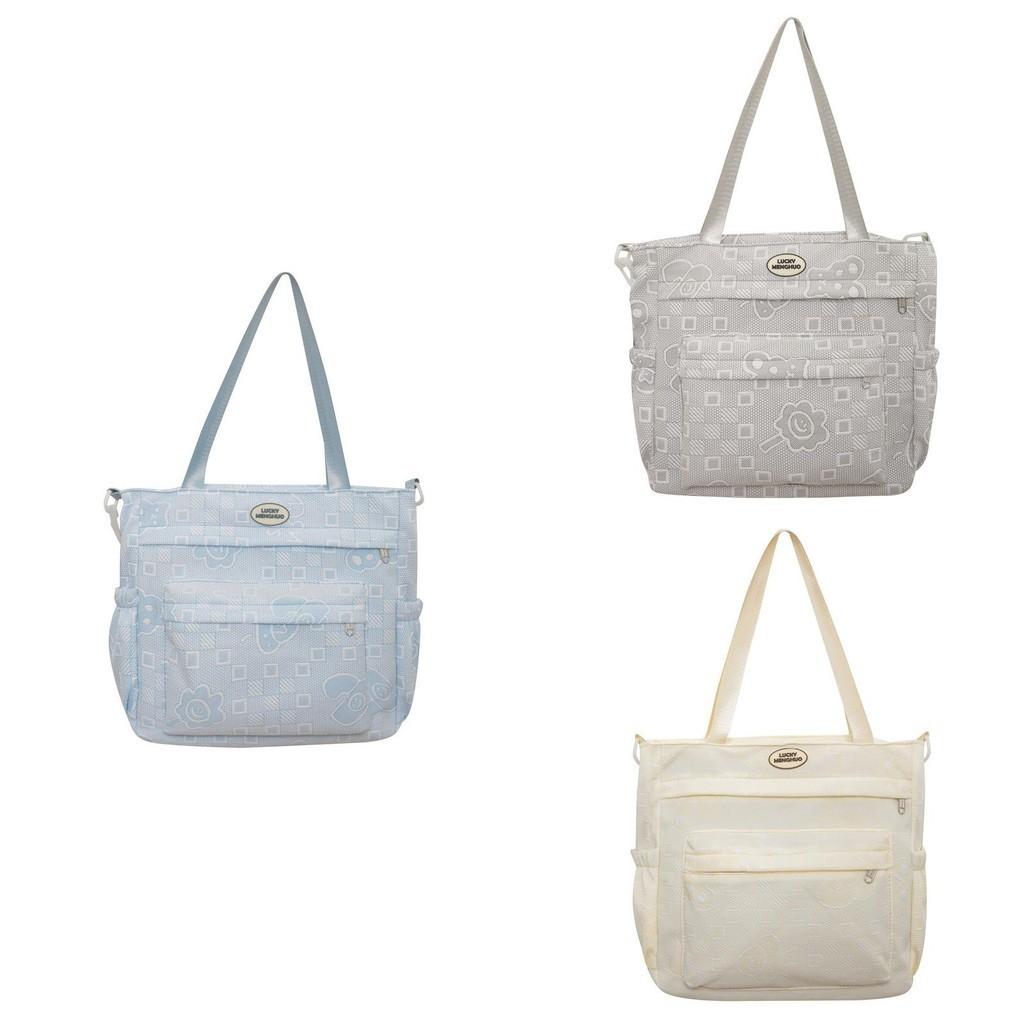 Large Capacity Canvas Bag Soft Material Trendy Tote Bag Street Style Crossbody Bag