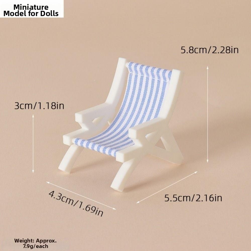 Multicolors Foldable Beach Chair Model Mini Doll Summer Vacation Chair For OB11 Doll