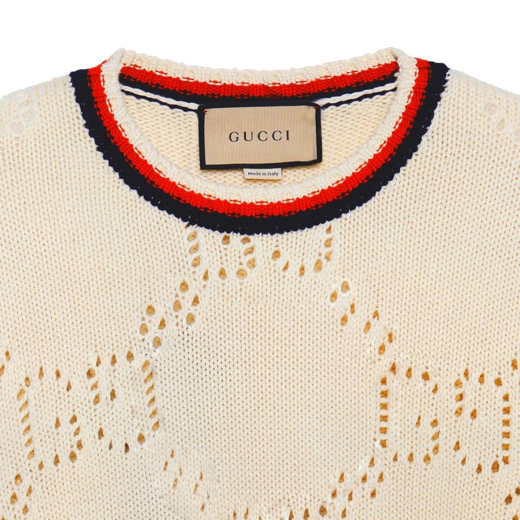 GUCCI Sweaters Men's Ecru Crew Neck Moderate Other 740501-XKC4L-9275
