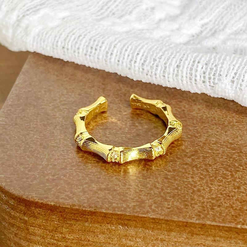 Medieval Vintage Enamel Light Luxury Full Of Diamonds Zircon High-End Sense Opening Ring Niche Ring Woman