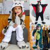 Winter Flannel Soft Warm Unicorn Kigurumi Pajamas Hooded Animal Cartoon Boys Pyjamas Long Sleeve Jumpsuit for Girls Kids Sleepwear