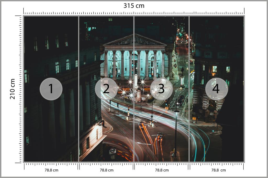 Photomural London At Night Smooth Vinyl 315x210