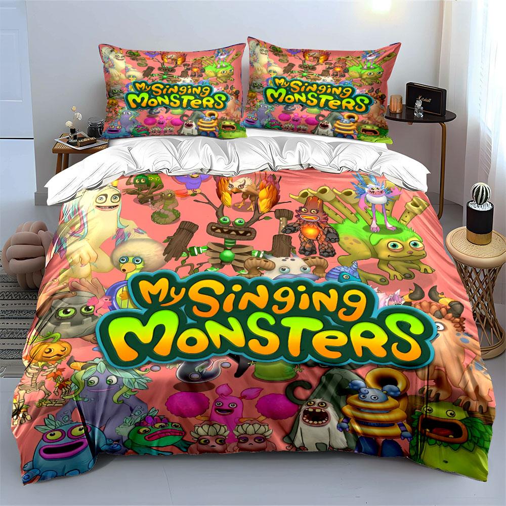 Colorful animated monsters pattern. Bedding sets Duvet cover sets Duvet covers Pillowcases(1*Duvet Cover 2*Pillowcases without duvet insert)
