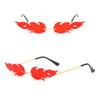 Trendy Party Metal Rimless Fashion Flame Sunglasses Sun Glasses Sunglasses for Women Flame Shaped