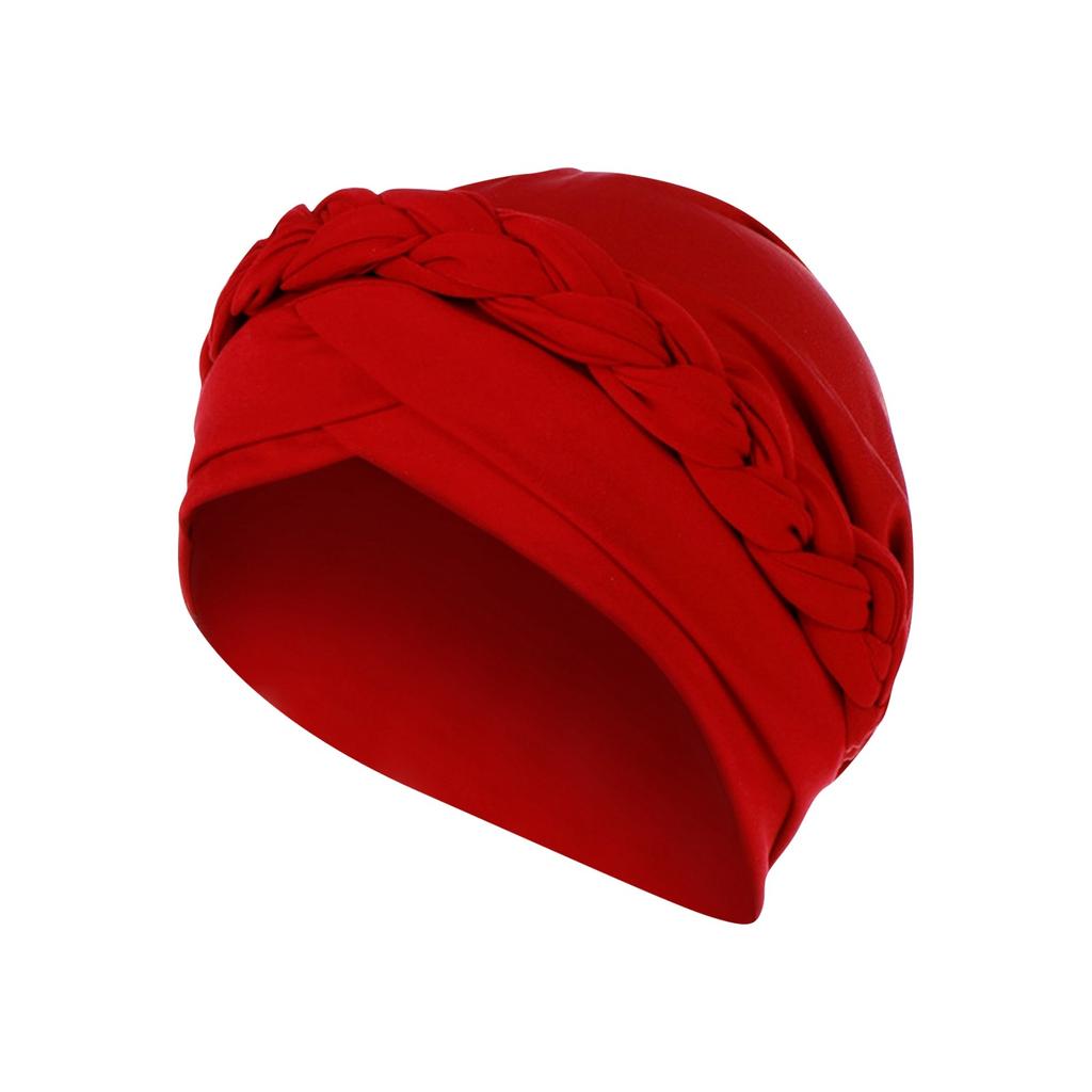 Monochrome Single Braid Headband Cap, Milk Silk Indian Headband Cap