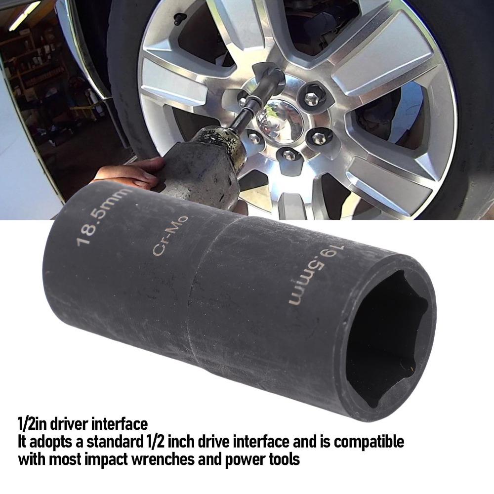 CR-MO Lug Nut Flip Socket Lug Nut Removal Tool Roadside Emergency Tire Breakdown Repair Service