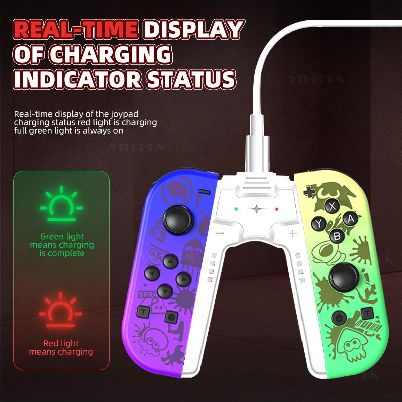 Сменный контроллер Joy для Switch Oled Lite Joypad L/R Съемный геймпад с датчиком движения/вибрацией/6-осевой гироскопической рукояткой для зарядки