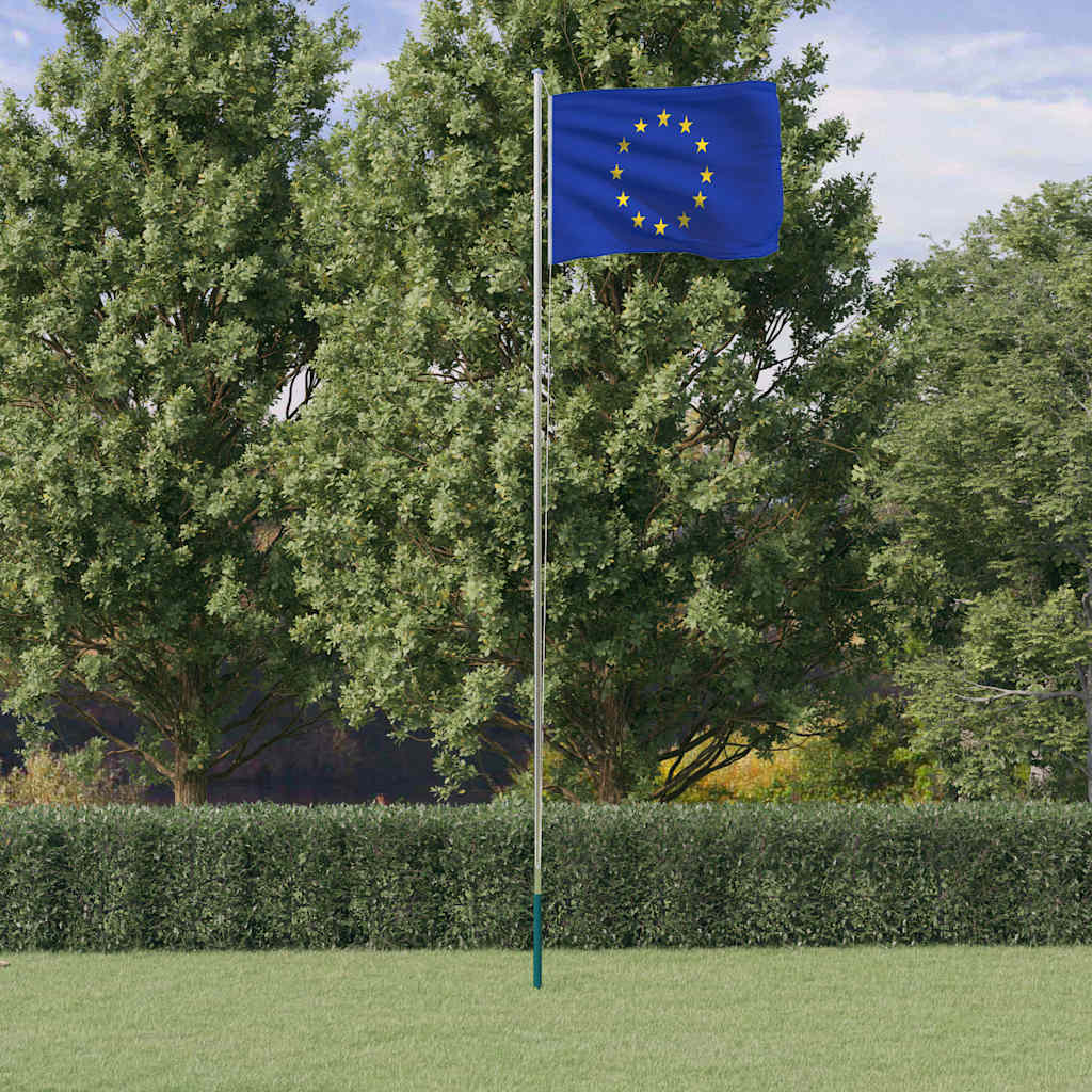 Vidaxl Flaga Unii Europejskiej Z Masztem, 6,23 M, Aluminium