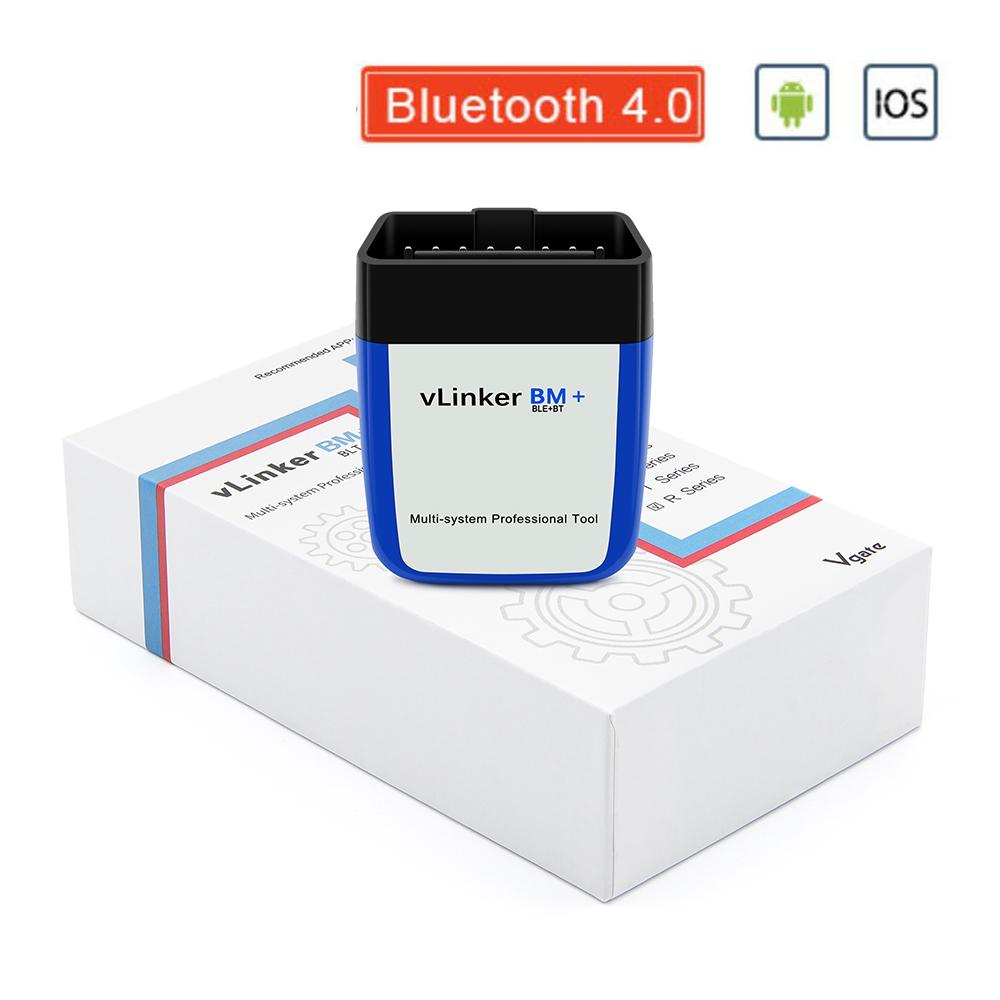 Vgate VLinker BM+ Инструмент для сканирования OBD автомобиля для BMW, для прошивки скрытых функций Bimmercode, специализированный ELM327 Bluetooth 4.0 для Android iOS, инструмент для сканирования кодов автомобиля