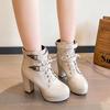 Мода 2024 года, высококачественная женская обувь, женские ботинки с боковой молнией, модные современные ботинки со шнуровкой спереди, женские новые ботильоны больших размеров