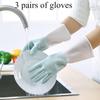 3 Pairs of Cleaning Gloves, Household Cleaning Dishwashing Gloves, Kitchen Dishwashing Gloves, Rubber Thin, Durable, Waterproof, Plastic Thick