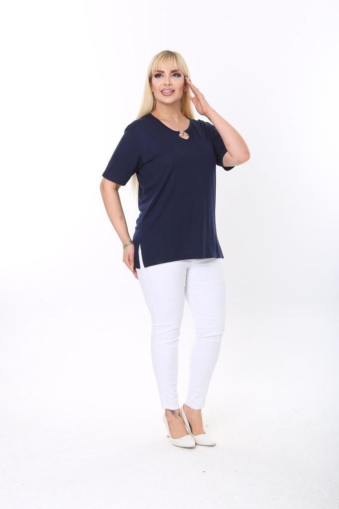 Женская блузка большого размера, детальная блузка с воротником больших размеров